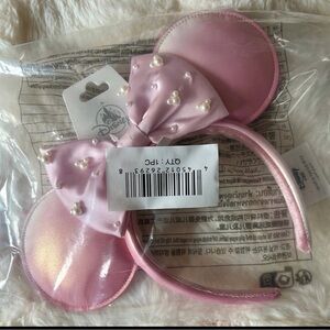 Disney Pink Minnie Mouse Ears Headband pink pearl Minnie gradient